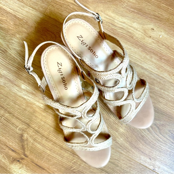 HOST PICK 🔥Woven Straw Wedge Sandals Zigi Soho GUC Size 8.5 - Picture 5 of 6